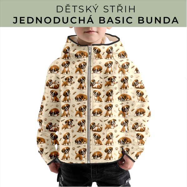 Dětský střih - jednoduchá dětská BASIC  bunda