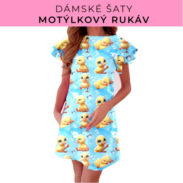 DÁMSKÝ střih - šaty s motýlkovým rukávem