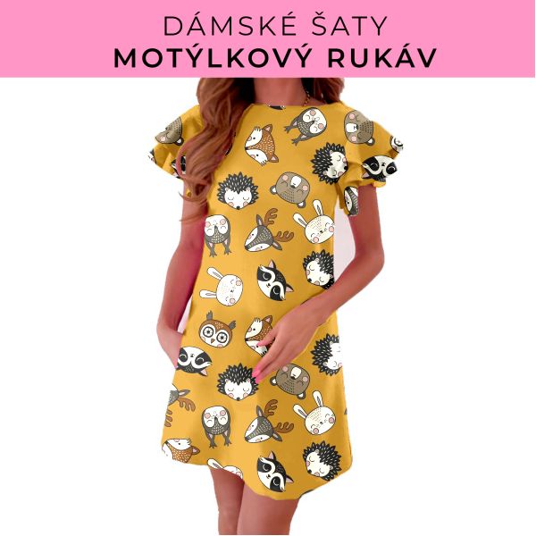 DÁMSKÝ střih - šaty s motýlkovým rukávem