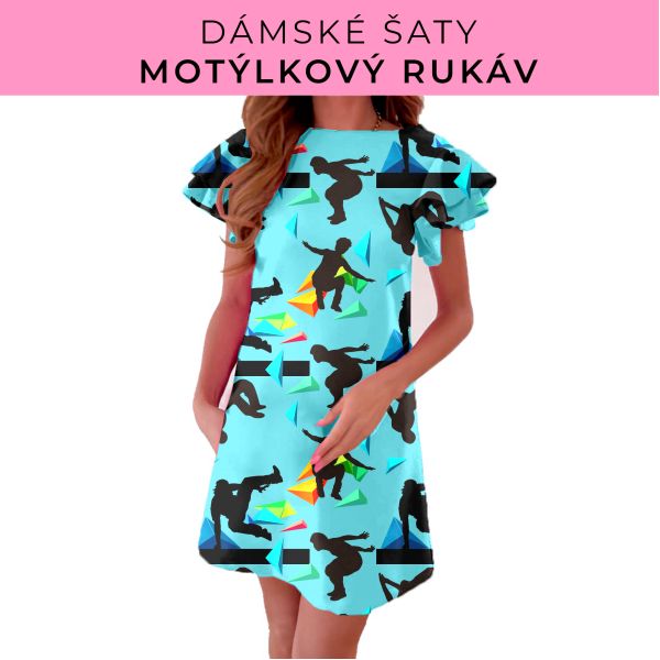 DÁMSKÝ střih - šaty s motýlkovým rukávem