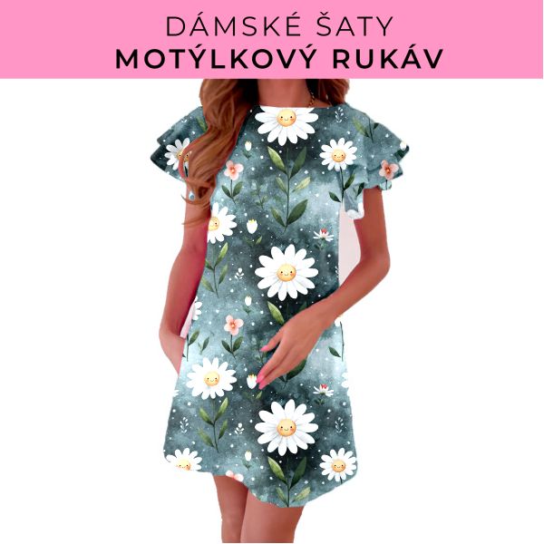 DÁMSKÝ střih - šaty s motýlkovým rukávem