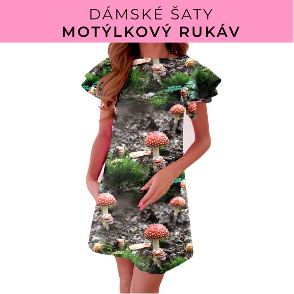 DÁMSKÝ střih - šaty s motýlkovým rukávem