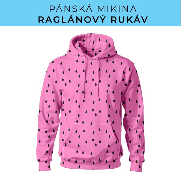 PÁNSKÝ střih - mikina raglan ZÁKLADNÍ s kapucí