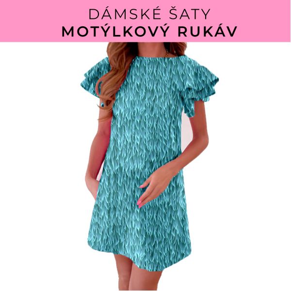 DÁMSKÝ střih - šaty s motýlkovým rukávem