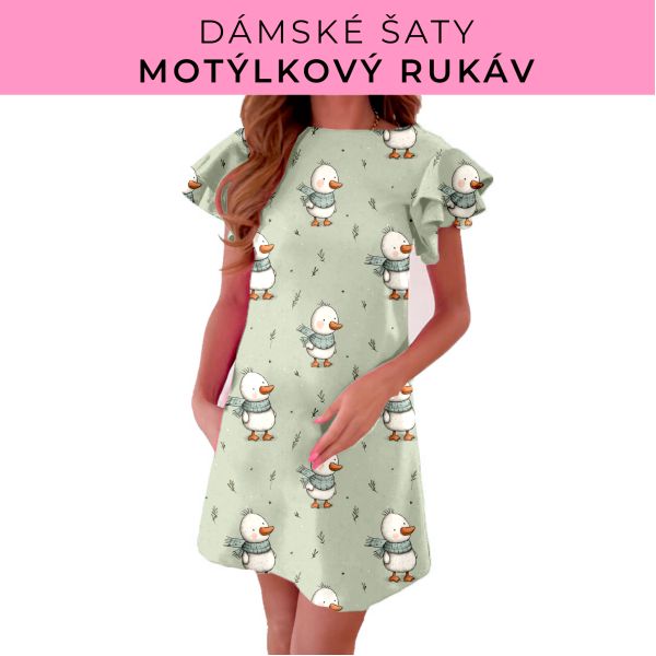 DÁMSKÝ střih - šaty s motýlkovým rukávem