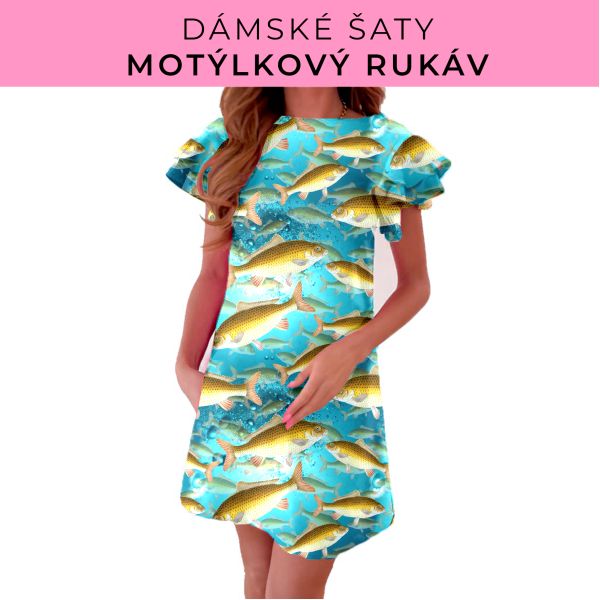 DÁMSKÝ střih - šaty s motýlkovým rukávem