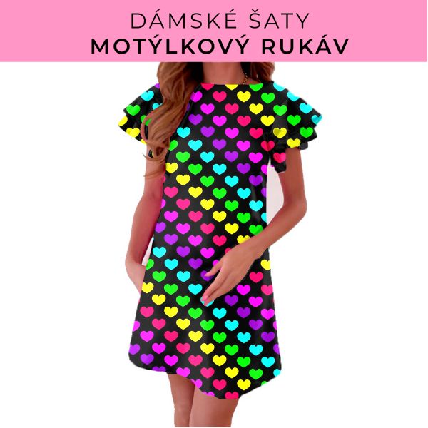 DÁMSKÝ střih - šaty s motýlkovým rukávem