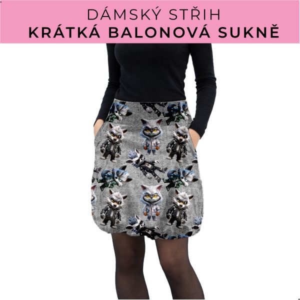 Dámský střih - balonová krátká sukně