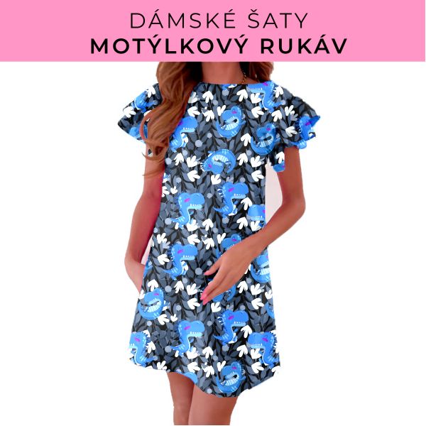 DÁMSKÝ střih - šaty s motýlkovým rukávem