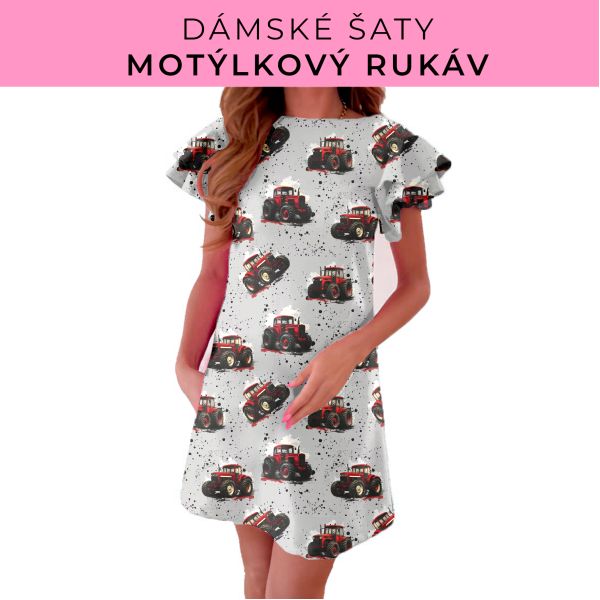 DÁMSKÝ střih - šaty s motýlkovým rukávem