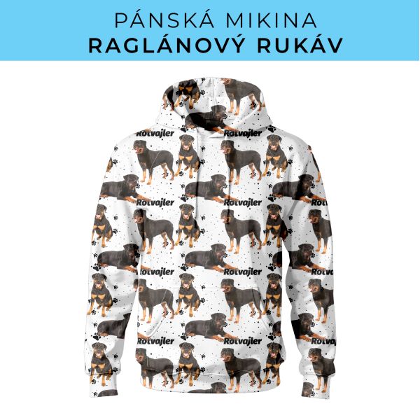 PÁNSKÝ střih - mikina raglan ZÁKLADNÍ s kapucí