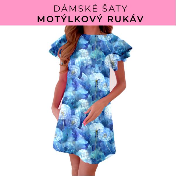DÁMSKÝ střih - šaty s motýlkovým rukávem