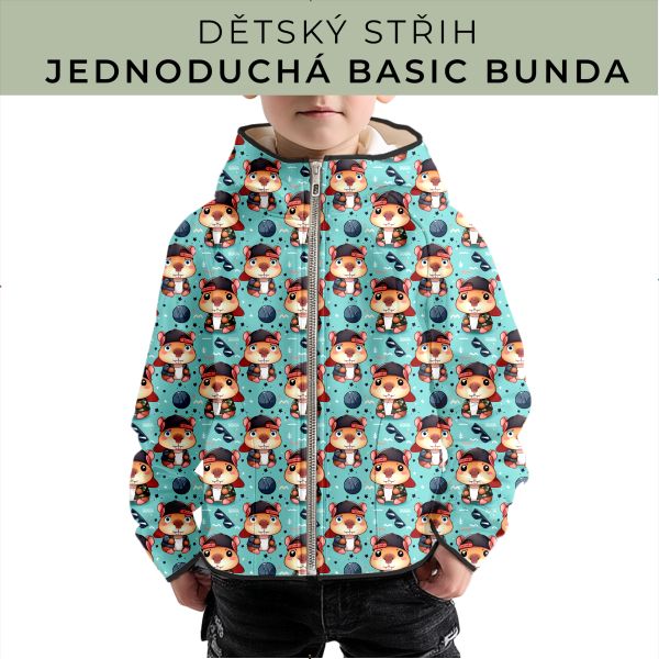 Dětský střih - jednoduchá dětská BASIC  bunda