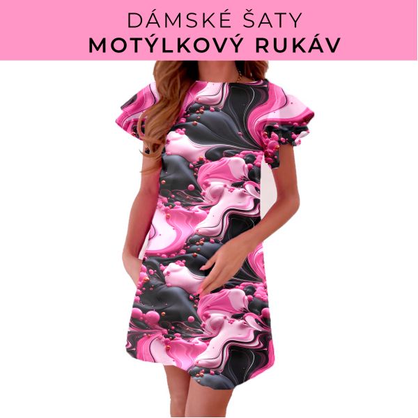 DÁMSKÝ střih - šaty s motýlkovým rukávem