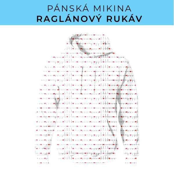 PÁNSKÝ střih - mikina raglan ZÁKLADNÍ s kapucí