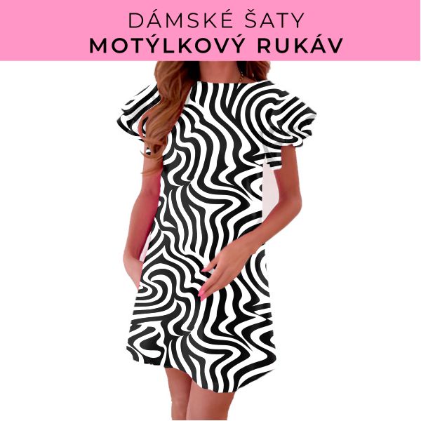 DÁMSKÝ střih - šaty s motýlkovým rukávem
