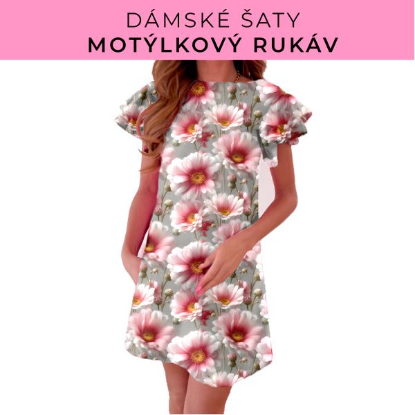 DÁMSKÝ střih - šaty s motýlkovým rukávem