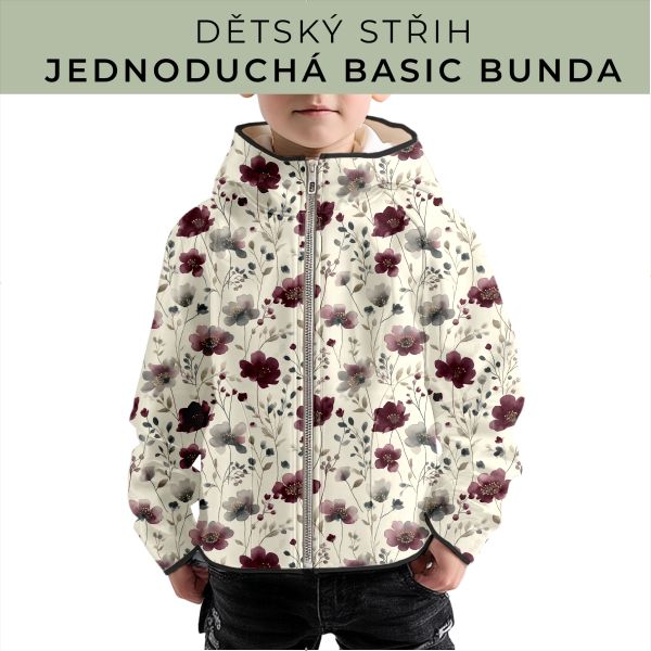Dětský střih - jednoduchá dětská BASIC  bunda