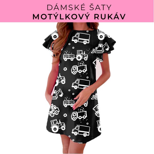 DÁMSKÝ střih - šaty s motýlkovým rukávem