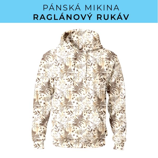 PÁNSKÝ střih - mikina raglan ZÁKLADNÍ s kapucí