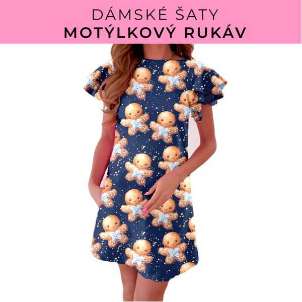 DÁMSKÝ střih - šaty s motýlkovým rukávem