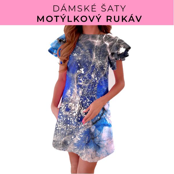 DÁMSKÝ střih - šaty s motýlkovým rukávem