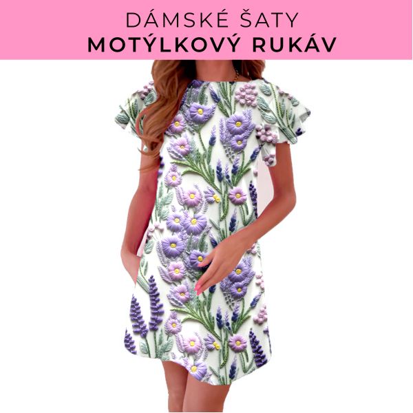 DÁMSKÝ střih - šaty s motýlkovým rukávem