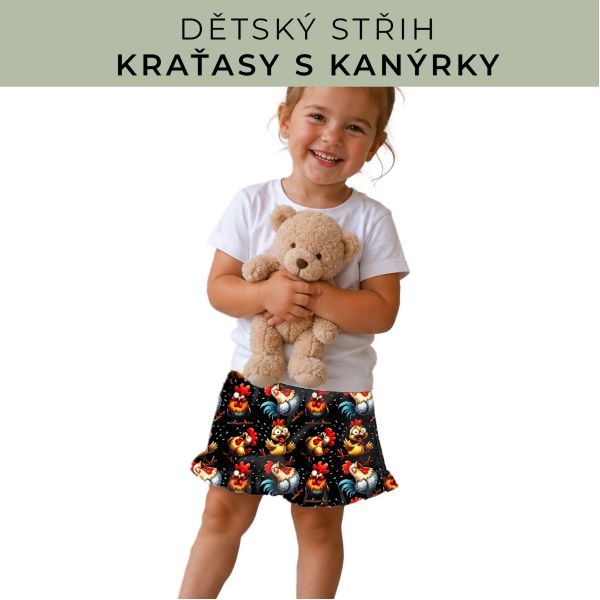 Dětský střih - Kraťásky s kanýrkem