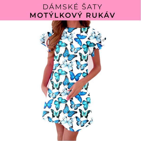 DÁMSKÝ střih - šaty s motýlkovým rukávem