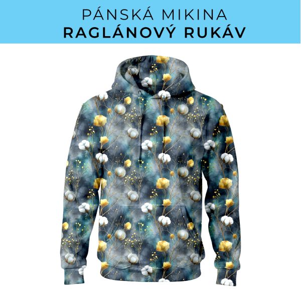 PÁNSKÝ střih - mikina raglan ZÁKLADNÍ s kapucí
