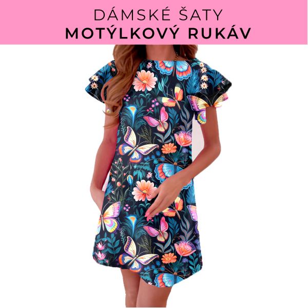 DÁMSKÝ střih - šaty s motýlkovým rukávem