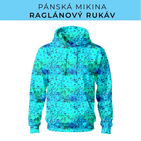 PÁNSKÝ střih - mikina raglan ZÁKLADNÍ s kapucí