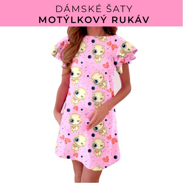 DÁMSKÝ střih - šaty s motýlkovým rukávem