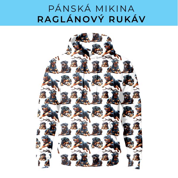 PÁNSKÝ střih - mikina raglan ZÁKLADNÍ s kapucí