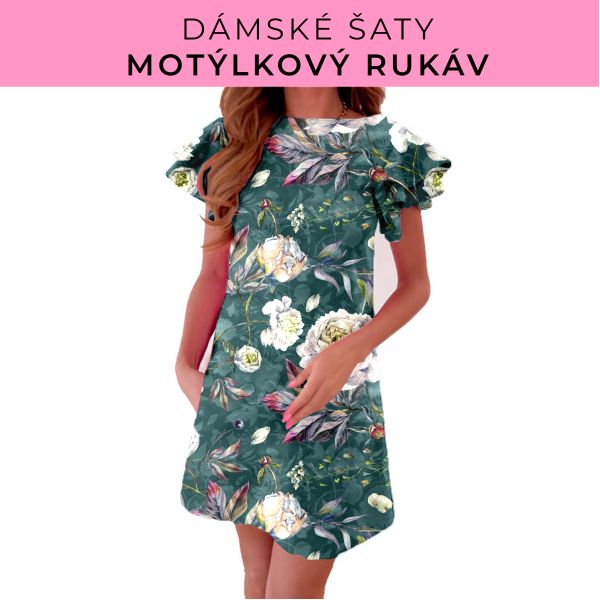 DÁMSKÝ střih - šaty s motýlkovým rukávem