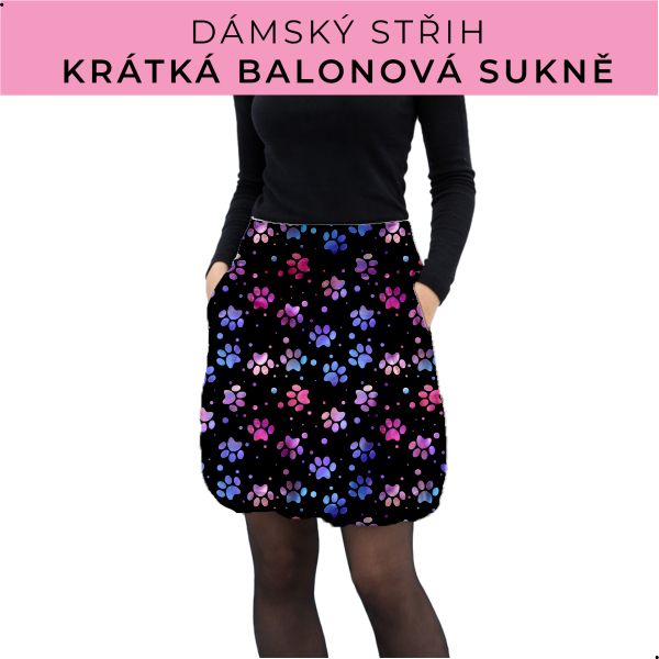 Dámský střih - balonová krátká sukně