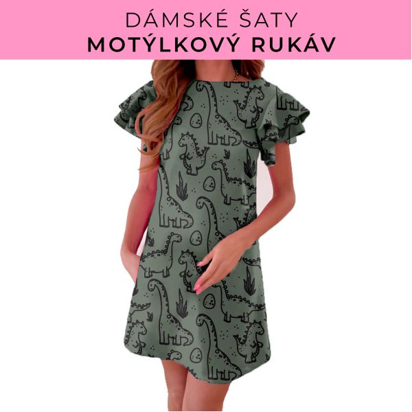 DÁMSKÝ střih - šaty s motýlkovým rukávem