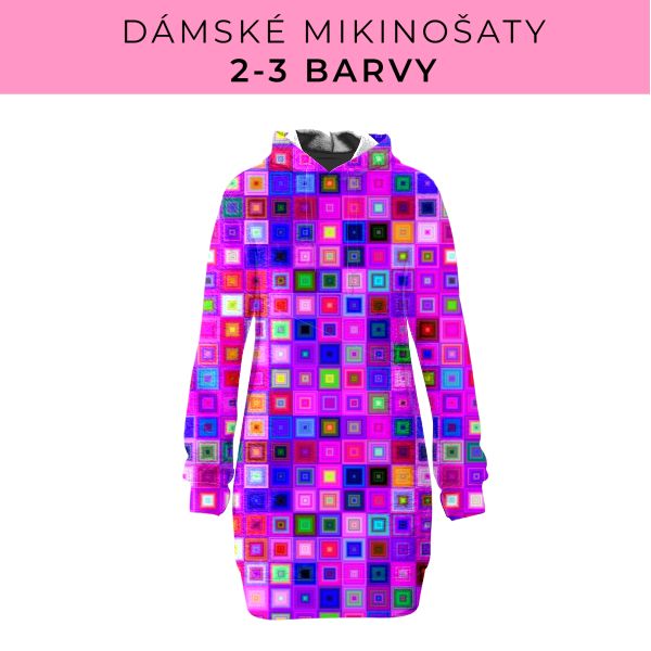 DÁMSKÝ střih - Mikinošaty 2-3 barvy