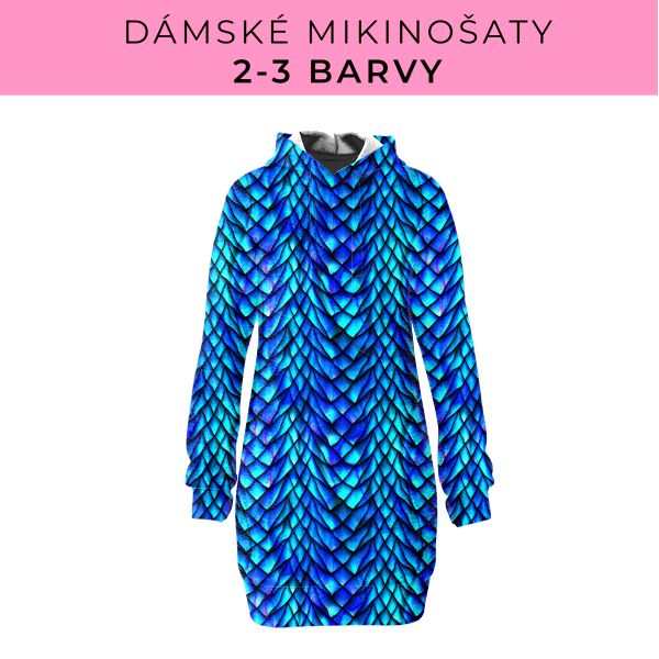 DÁMSKÝ střih - Mikinošaty 2-3 barvy