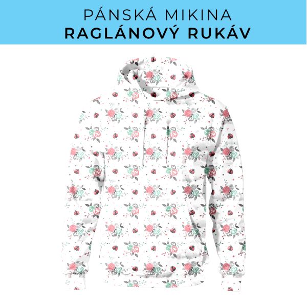 PÁNSKÝ střih - mikina raglan ZÁKLADNÍ s kapucí