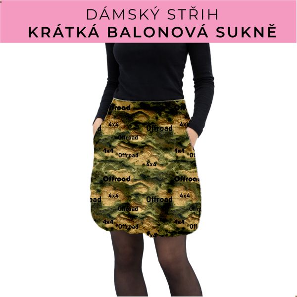 Dámský střih - balonová krátká sukně