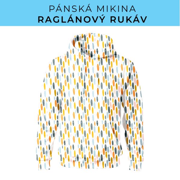 PÁNSKÝ střih - mikina raglan ZÁKLADNÍ s kapucí