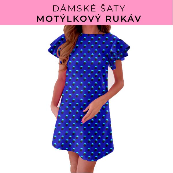 DÁMSKÝ střih - šaty s motýlkovým rukávem