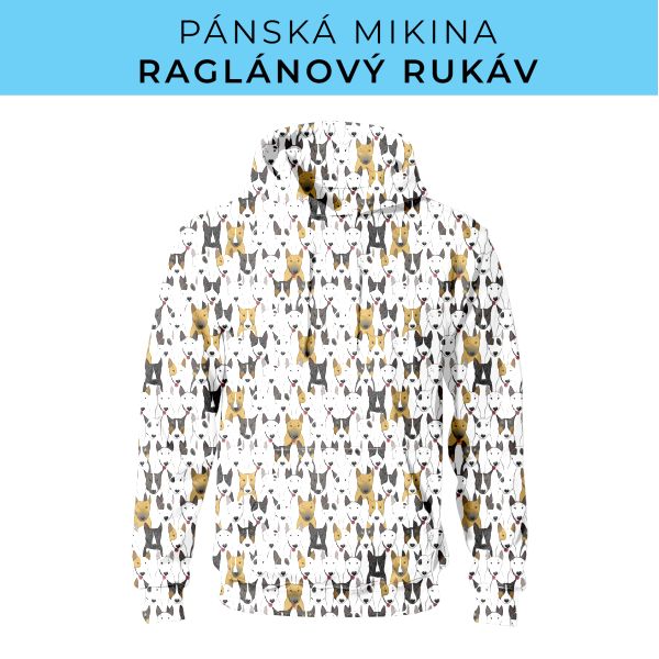 PÁNSKÝ střih - mikina raglan ZÁKLADNÍ s kapucí