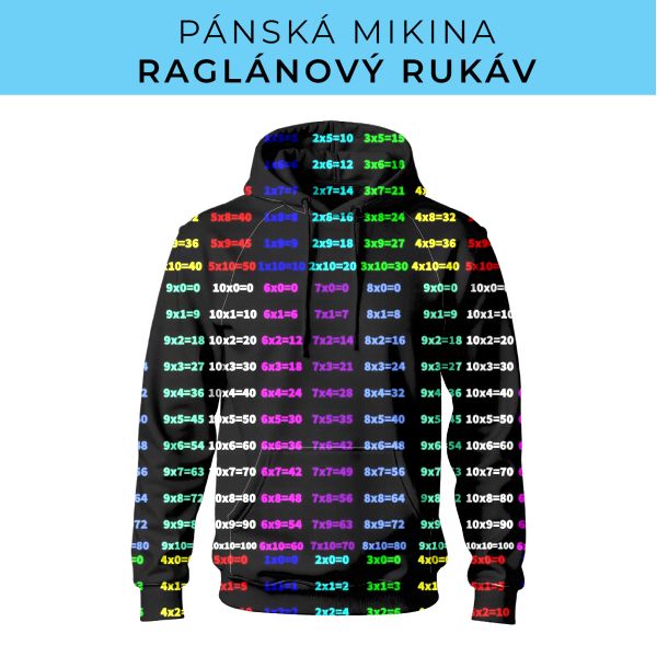 PÁNSKÝ střih - mikina raglan ZÁKLADNÍ s kapucí