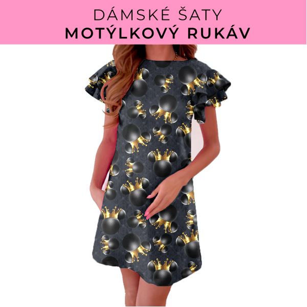 DÁMSKÝ střih - šaty s motýlkovým rukávem