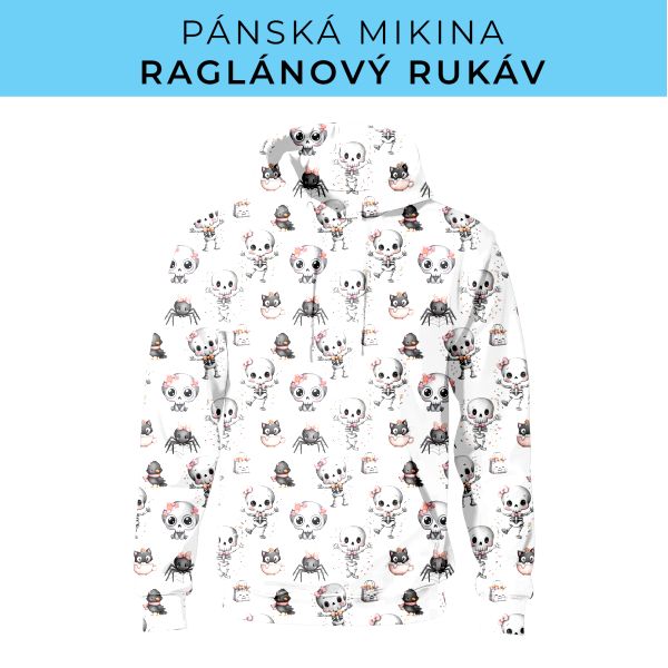 PÁNSKÝ střih - mikina raglan ZÁKLADNÍ s kapucí