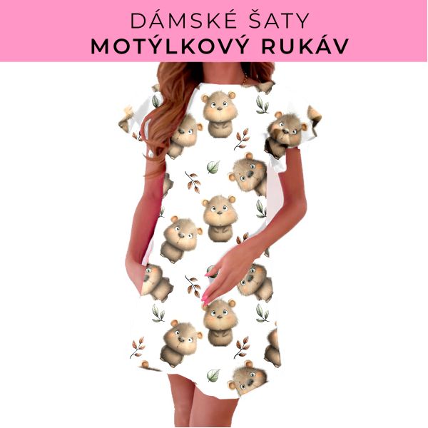 DÁMSKÝ střih - šaty s motýlkovým rukávem