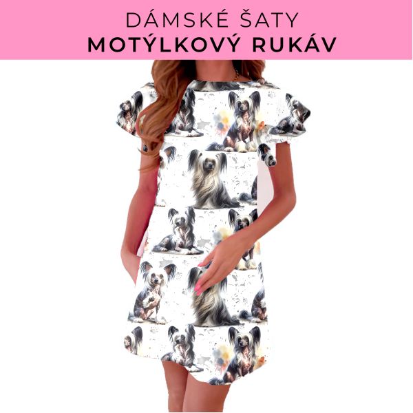 DÁMSKÝ střih - šaty s motýlkovým rukávem