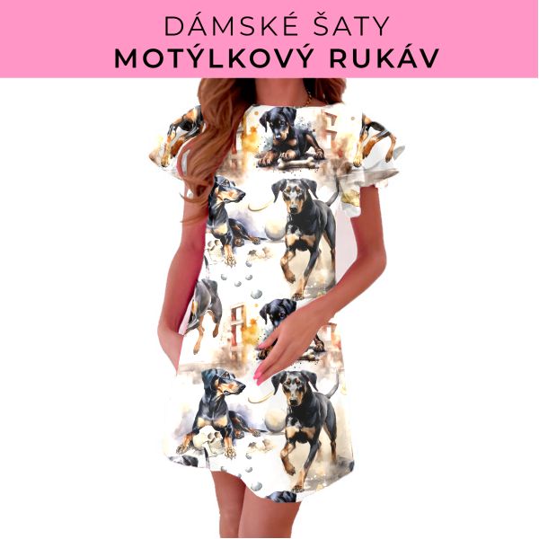 DÁMSKÝ střih - šaty s motýlkovým rukávem